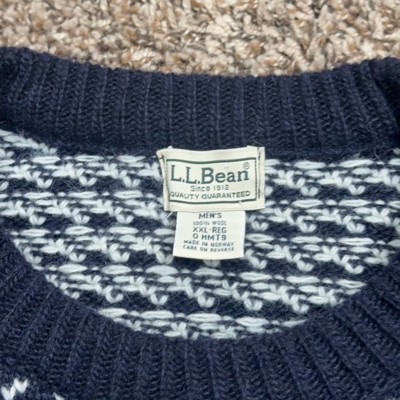 Vintage LL Bean Birdseye Nordic Sweater Mens XXL Made in Norway Preppy Gorpcore - Picture 3 of 8